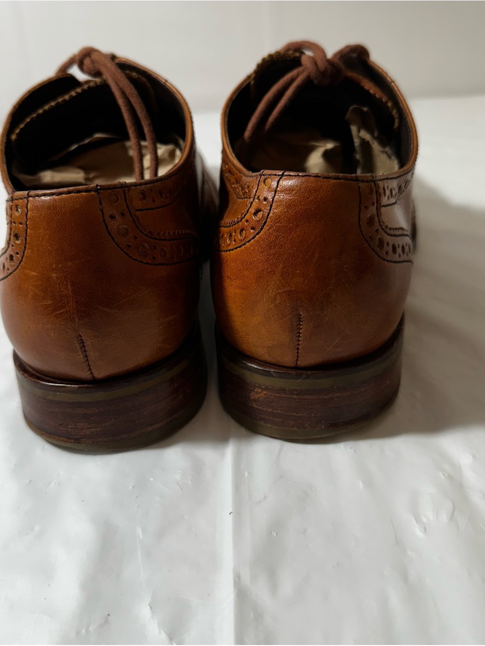 Cole Haan Men’s Tan Leather Wingtip Oxfords Size 9 - Picture 11 of 14